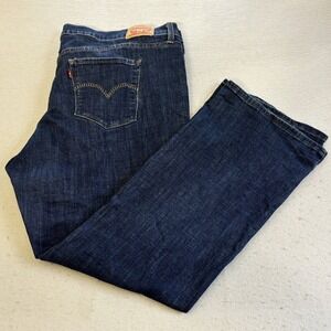 Levis 415 Classic Bootcut Jeans Womens 22W Dark Wash Blue Stretch Denim Bling